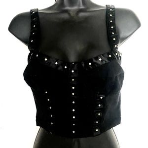 Black Studded Crop Top